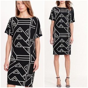 Ralph Lauren geometric print jersey knit dress S